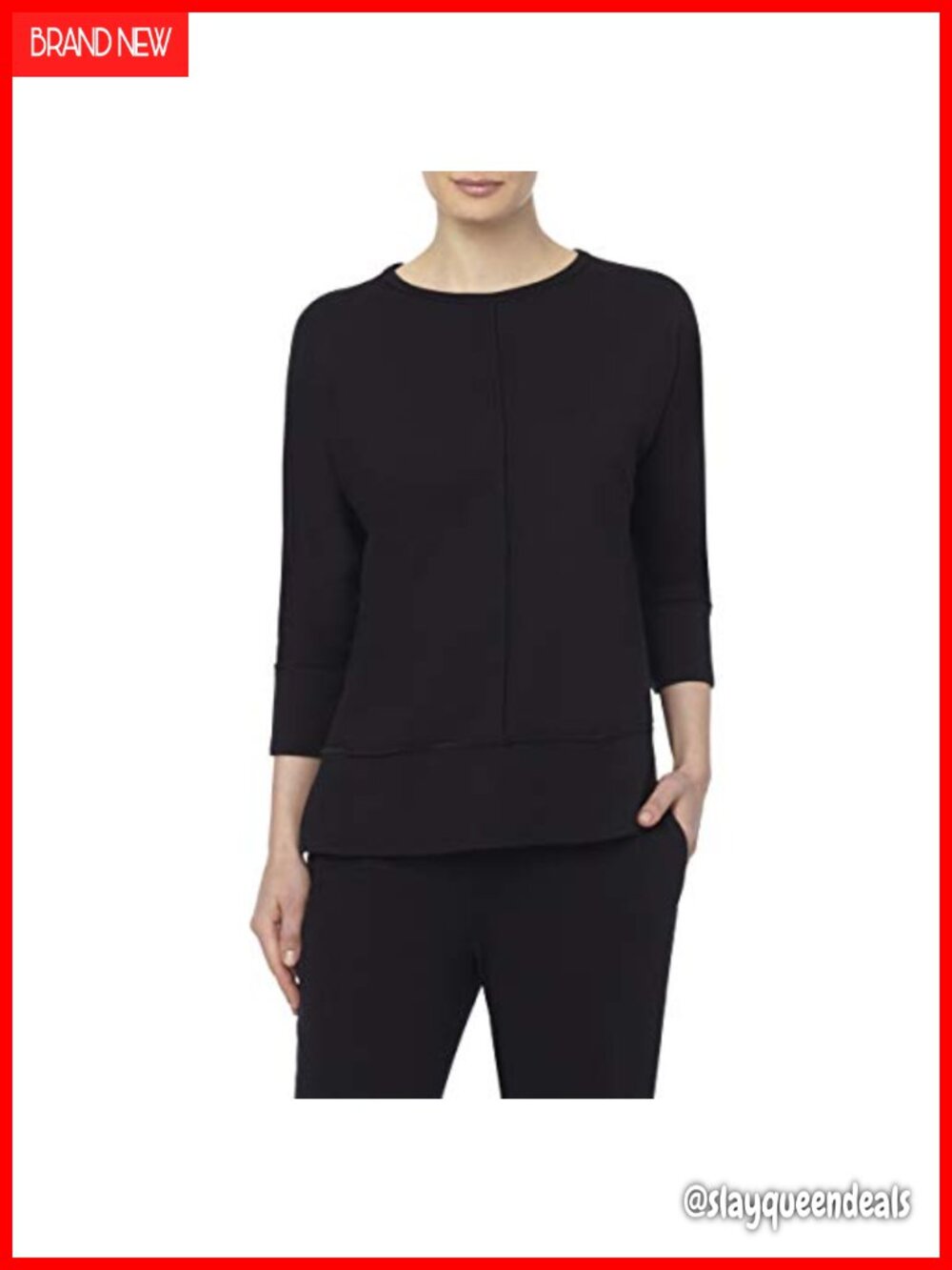 Womens 3/4 Dolman Sleeve Boat Neck Tunic Top Viscose Nylon Stretch